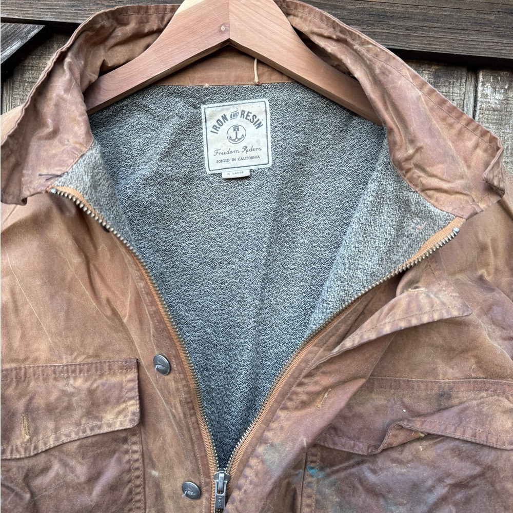 Iron and Resin waxed trucker jacket made in USA